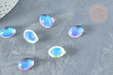Cabochon ovale verre ovale clair AB 14mm, x1 (G8334)