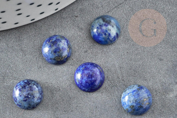 Cabochon rond Lapis Lazulis naturel 10mm, x1 (G1700)