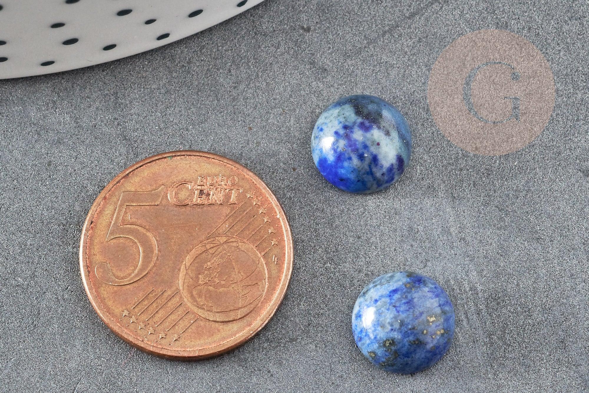 Cabochon rond Lapis Lazulis naturel 10mm, x1 (G1700)