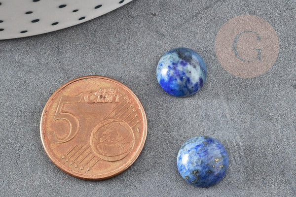 Cabochon rond Lapis Lazulis naturel 10mm, x1 (G1700)