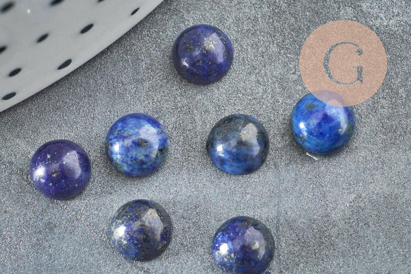 Cabochon rond Lapis Lazulis naturel 6mm, x1 (G0176)