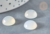 Cabochon rond agate blanche naturelle 12mm, x1 (G7375)