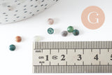 Cabochon rond agate indienne naturelle 4mm, x1 (G10030)
