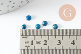 Cabochon rond agate naturelle bleu 4mm, x1 (G10032)