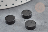 Cabochon rond agate naturelle noire 10mm, x1 (G2249)