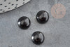Cabochon rond agate naturelle noire 10mm, x1 (G2588)
