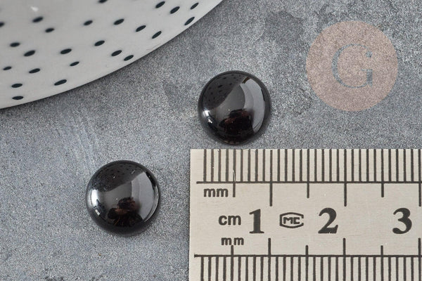 Cabochon rond agate naturelle noire 10mm, x1 (G2588)