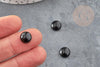 Cabochon rond agate naturelle noire 10mm, x1 (G2588)