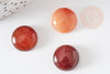 Cabochon rond agate naturelle orange 16mm, x1 (G2428)