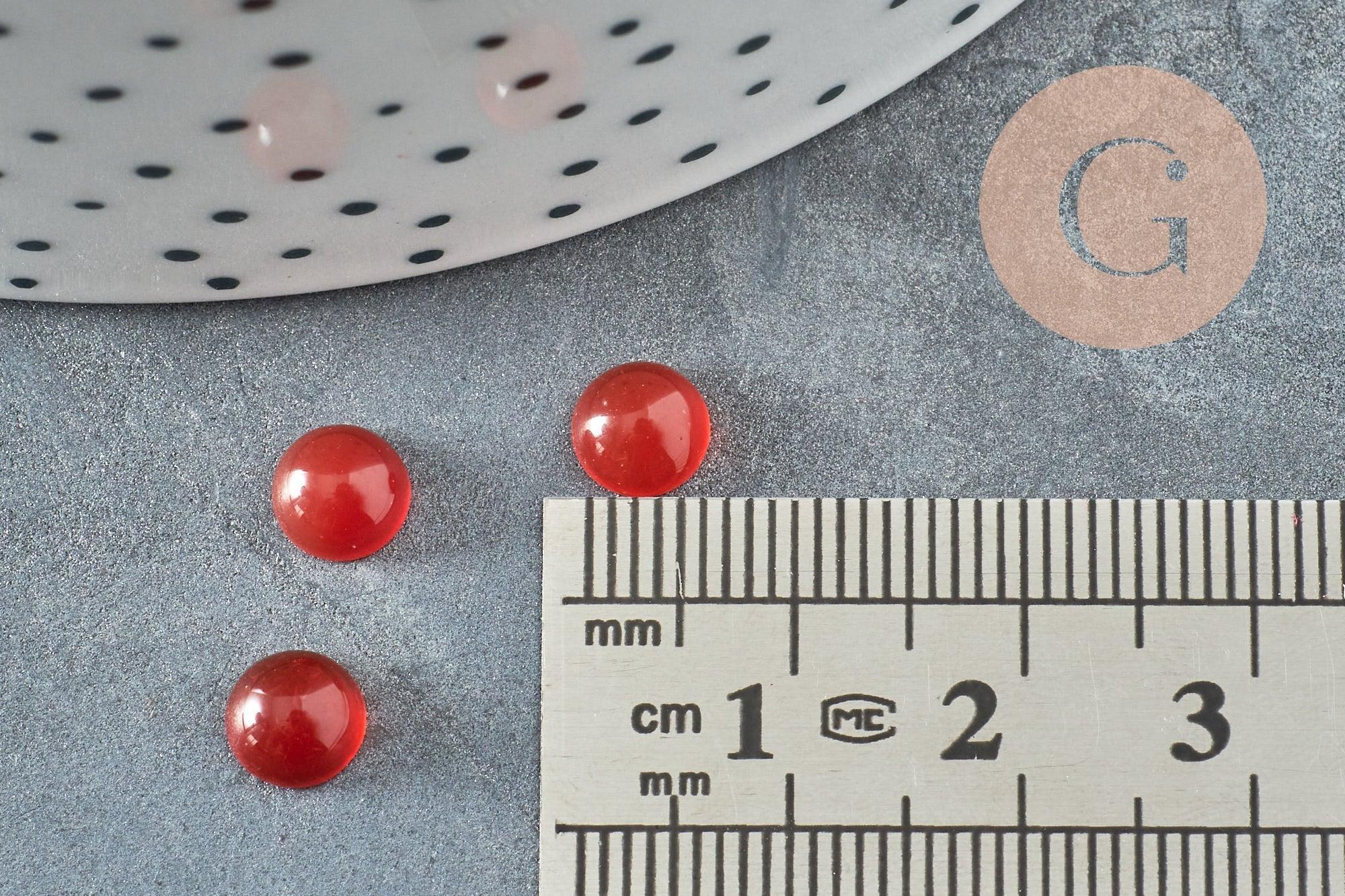 Cabochon rond agate naturelle orange 6mm, x1 (G0409)