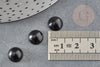 Cabochon rond agate naturelle teintée noir 10mm, x1 (G1142)