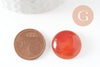 Cabochon rond agate naturelle teintée orange 20mm, x1 (G9620)