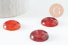 Cabochon rond agate naturelle teintée orange 20mm, x1 (G9620)