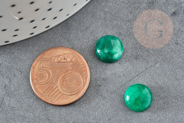 Cabochon rond agate naturelle verte 10mm, x1 (G2646)