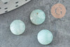 Cabochon rond amazonite bleue naturelle à facettes 8mm, x1 (G5638)