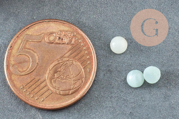 Cabochon rond amazonite naturelle 4mm, x1 (G4225)