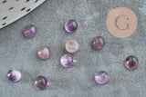 Cabochon rond améthyste naturelle 4mm, x1 (G2820)