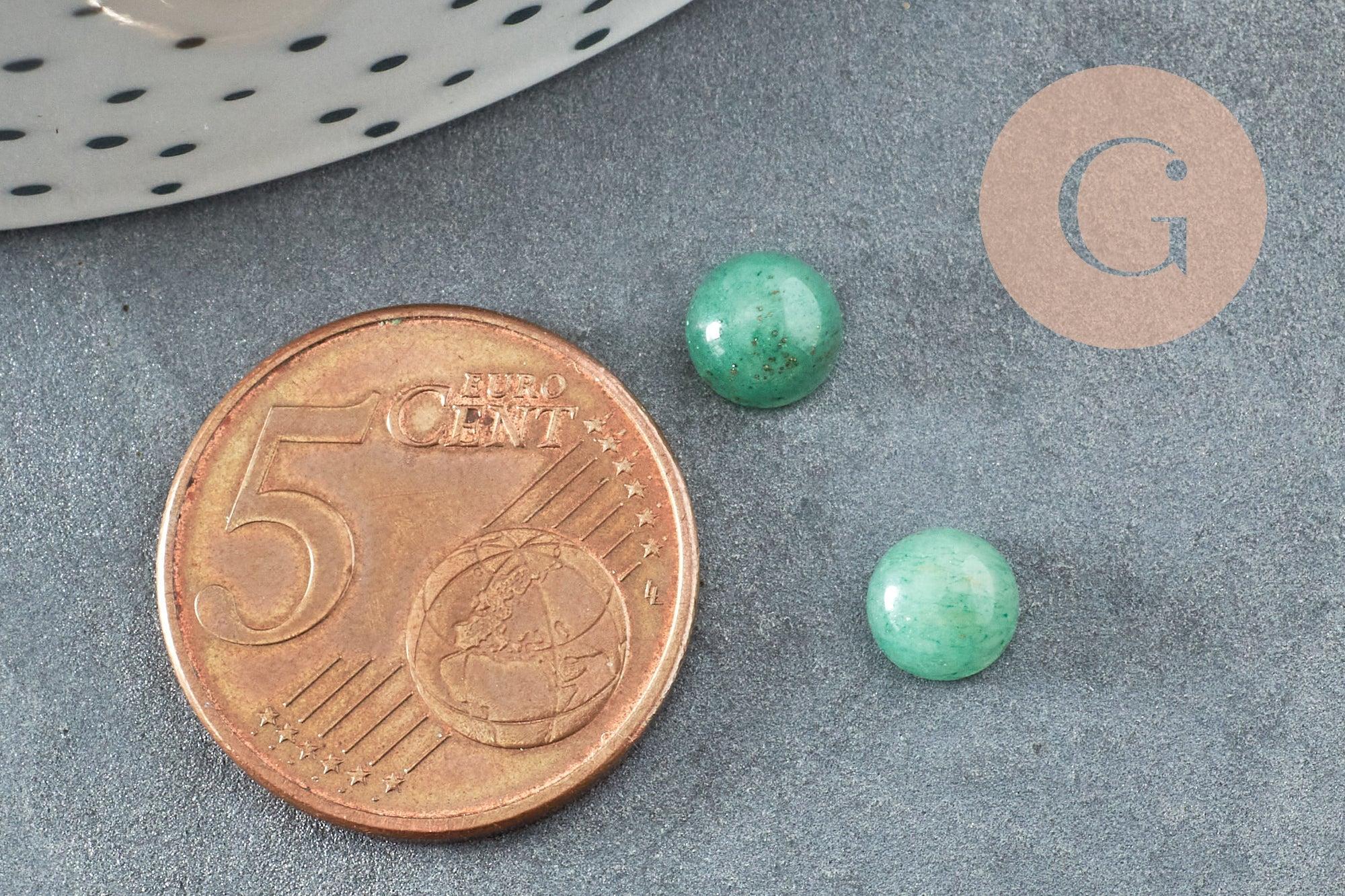 Cabochon rond aventurine naturelle 6mm, x1 (G8662)
