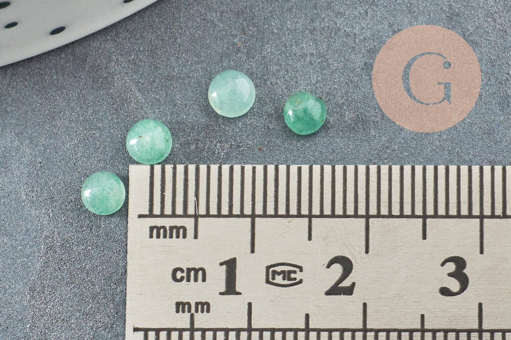 Cabochon rond aventurine verte naturelle 4mm, x1 (G2839)