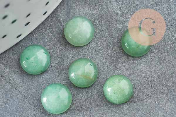 Cabochon rond aventurine verte naturelle 8mm, x1 (G2686)