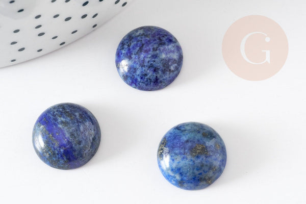 Cabochon rond bleu lapis lazulis 16mm x1 (G0431)