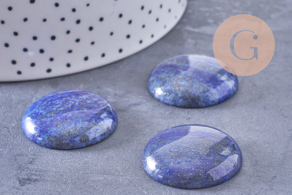 Cabochon rond bleu lapis lazulis 30mm, x1 (G10618)