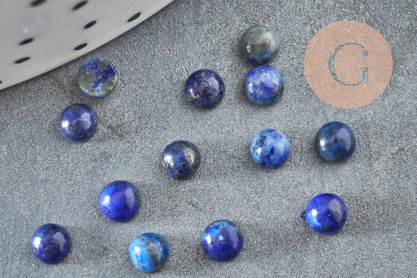 Cabochon rond bleu lapis lazulis naturel 4mm, x1 (G2655)