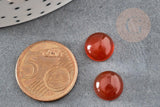 Cabochon rond cornaline orange 10mm, x1 (G2436)