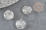Cabochon rond cristal de roche naturel 12mm, x1 (G5051)