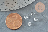 Cabochon rond cristal de roche naturel 4mm, x1 (G2884)