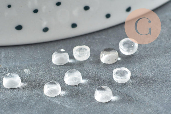 Cabochon rond cristal de roche naturel 4mm, x1 (G2884)