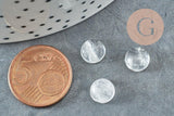 Cabochon rond cristal de roche naturel 8mm, x1 (G5047)