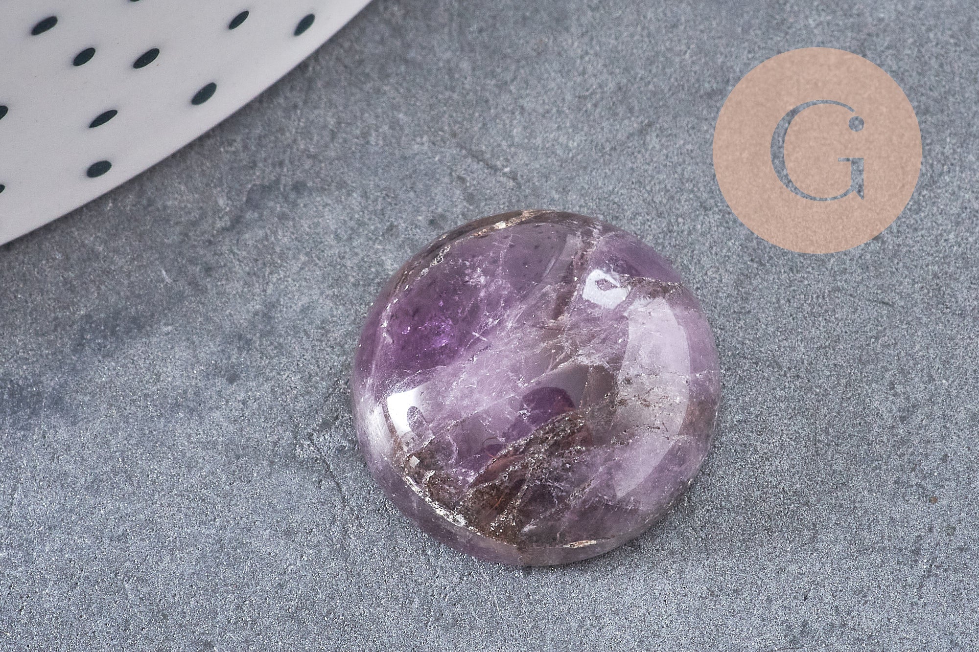 Cabochon rond dôme pierre naturelle 18mm, x1 (G10834)