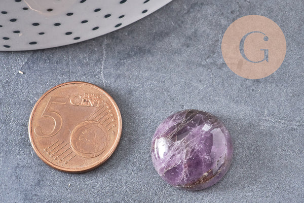 Cabochon rond dôme pierre naturelle 18mm, x1 (G10834)