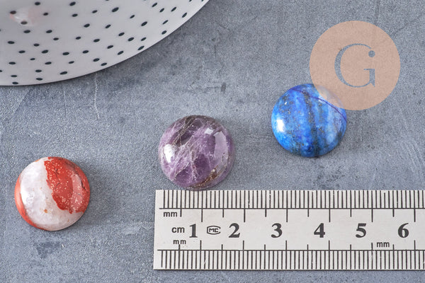Cabochon rond dôme pierre naturelle 18mm, x1 (G10834)