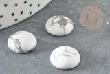 Cabochon rond howlite blanche naturelle 14mm, x1 (G2823)
