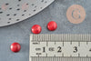 Cabochon rond howlite naturelle rouge 6mm, x1 (G3090)