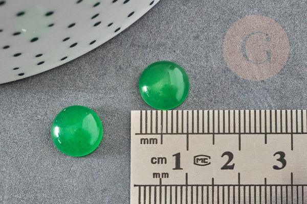 Cabochon rond jade naturel 10mm, x1 (G2808)