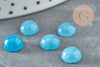 Cabochon rond jade naturel aigue-marine 8mm, x1 (G0947)
