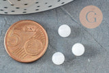 Cabochon rond jade naturel blanc 6mm, x1 (G1351)
