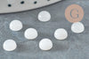 Cabochon rond jade naturel blanc 6mm, x1 (G1351)