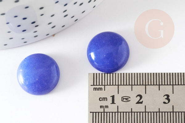 Cabochon rond jade naturel bleu roi 16mm, x1 (G2430)