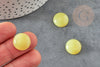 Cabochon rond jade naturel jaune 16mm, x1 (G2279)