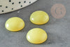 Cabochon rond jade naturel jaune 16mm, x1 (G2279)