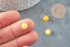 Cabochon rond jade naturel jaune 8mm, x1 (G0454)