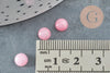 Cabochon rond jade naturel rose 6mm, x1 (G0097)