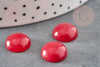 Cabochon rond jade naturel rouge 12mm, x1 (G0266)