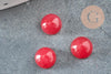 Cabochon rond jade naturel rouge foncé 6mm, x1 (G1430)