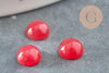 Cabochon rond jade naturel rouge foncé 6mm, x1 (G1430)