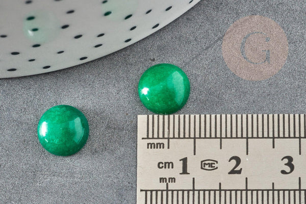 Cabochon rond jade naturel vert 10mm, x1 (G1670)